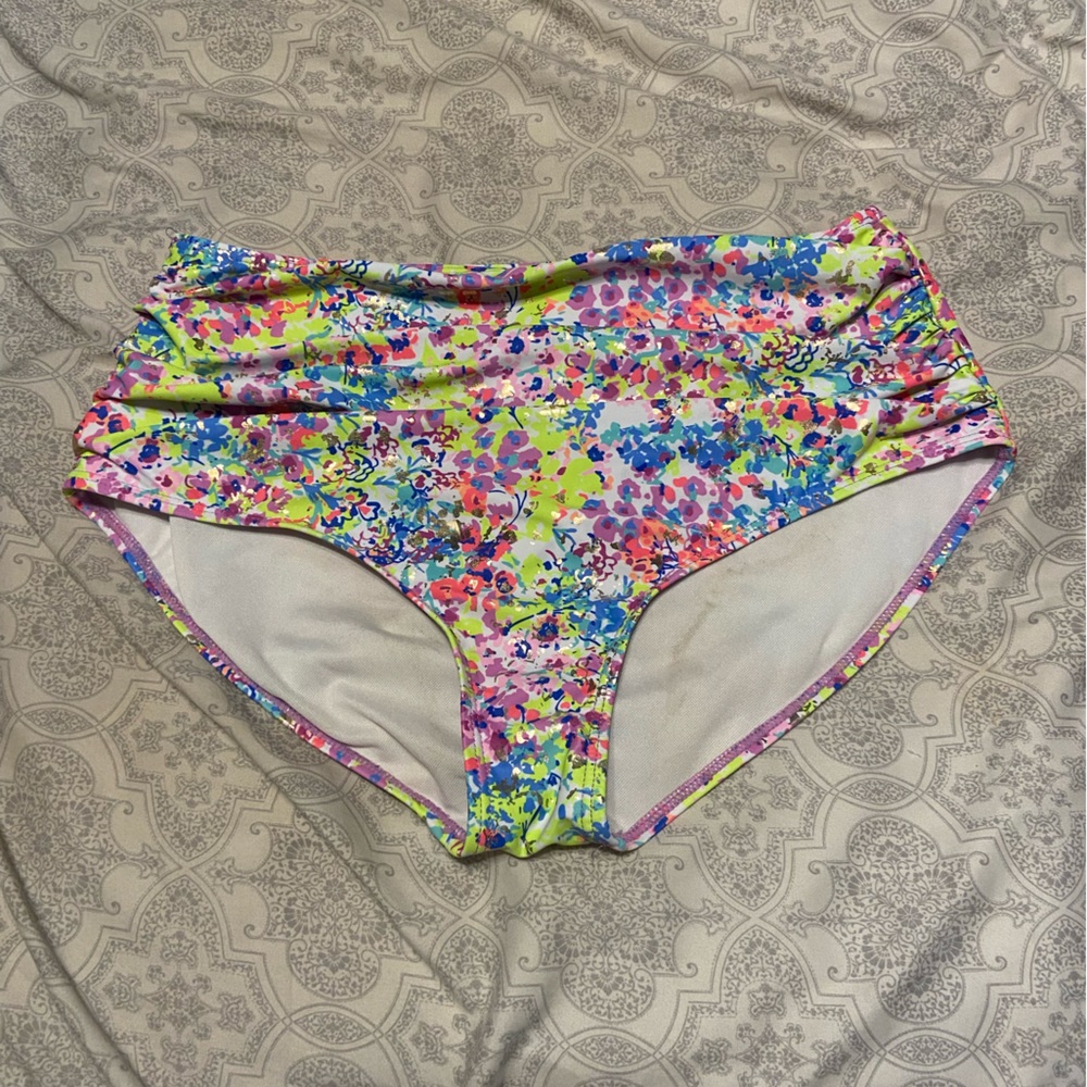 5/$10 | SHEIN | High Rise Swimsuit Bottoms | Floral, Colorful, and Metallic
